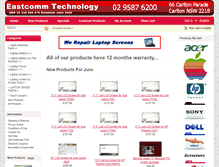 Tablet Screenshot of eastcomm.com.au